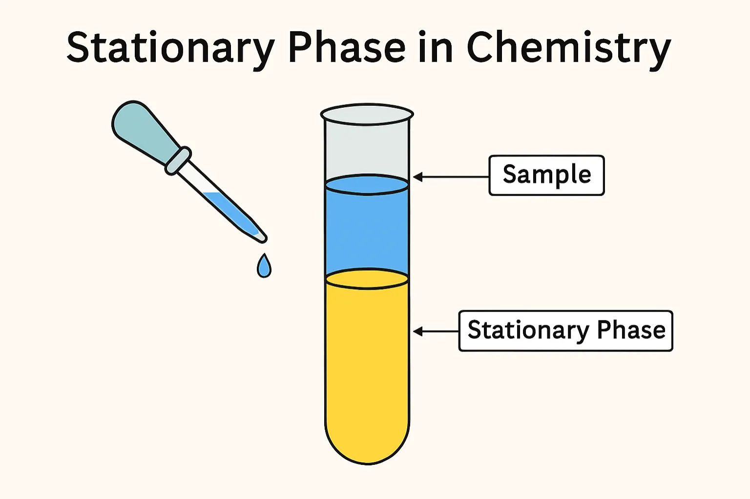 Stationary Phase: the stationary phase is the fixed material that selectively retains components
