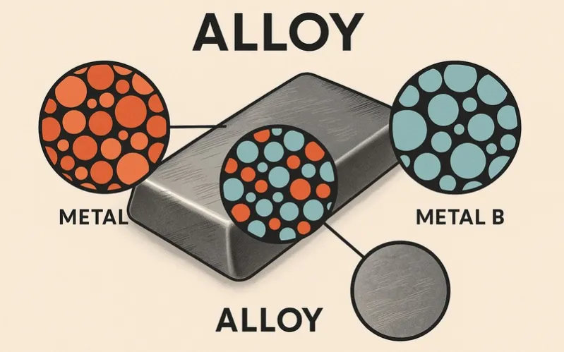  Alloy: Mixture of two or more metals