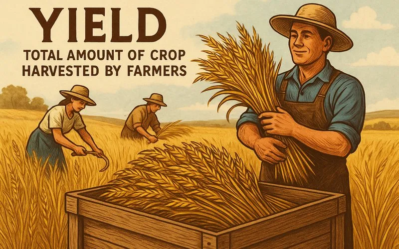 Yield: Total amount of crop harvested by farmers