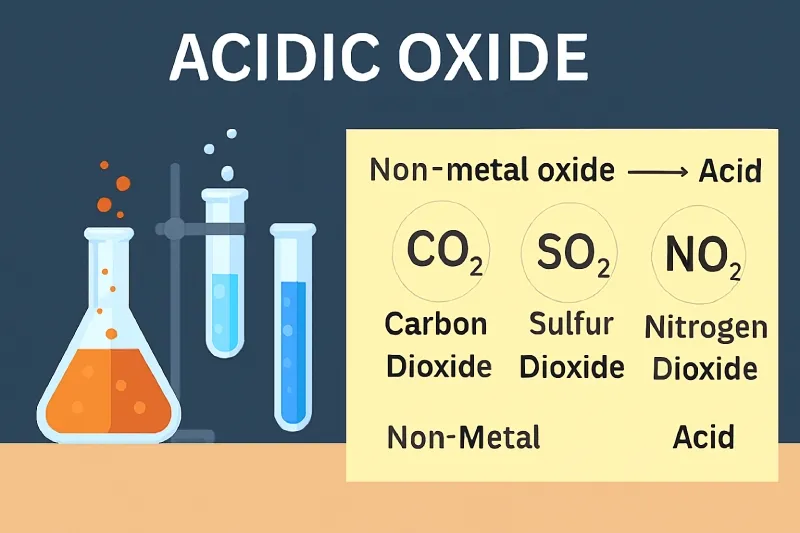 Acidic Oxide: Oxides of nonmetals that react with water to form acids and with bases
