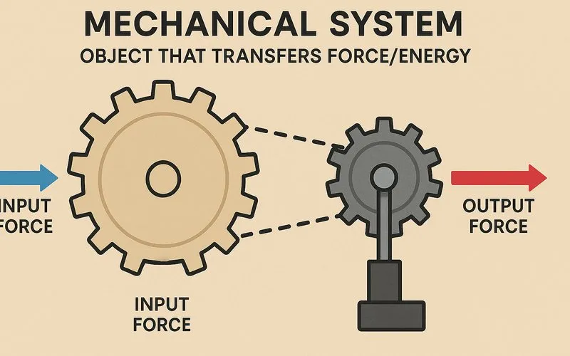 Mechanical system: Object that transfers force/energy