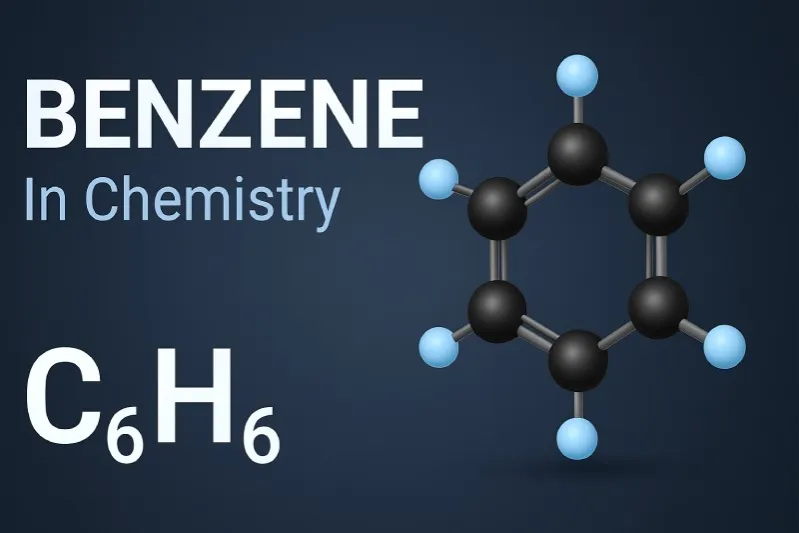 Benzene: a planar, hexagonal hydrocarbon (C₆H₆) with delocalized pi electrons
