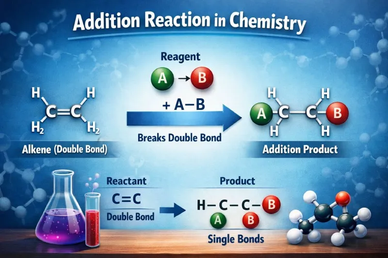 Addition reaction: Atoms added to C=C without removal