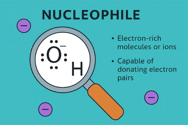 Nucleophile: A chemical species that donates an electron pair to form a new covalent bond