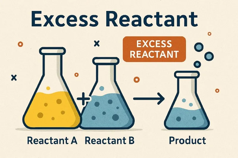 Excess reactant: Remains after reaction