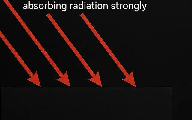 Matt black surface: Surface absorbing radiation strongly
