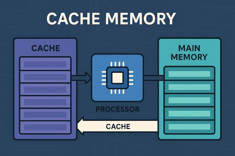 Cache Memory: A small, fast memory located close to the CPU used to store frequently accessed data and instructions