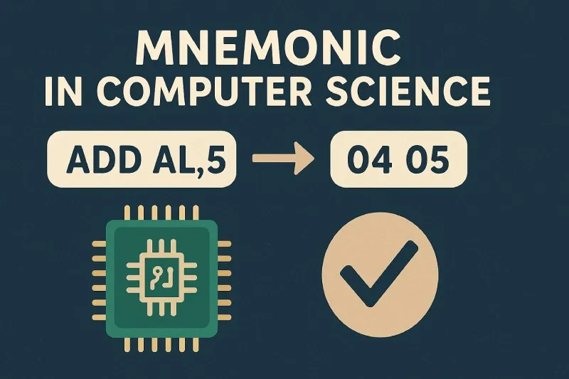 Mnemonic: A short form used in assembly or logic expressions to represent an operation