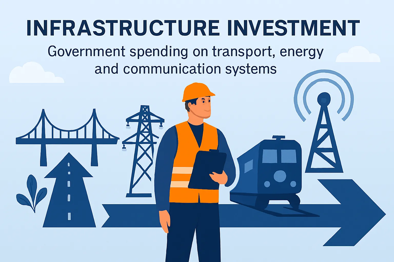 Infrastructure investment: Government spending on transport, energy and communication systems.