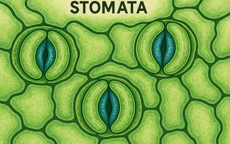 Stomata: Tiny openings in leaves that allow gas exchange