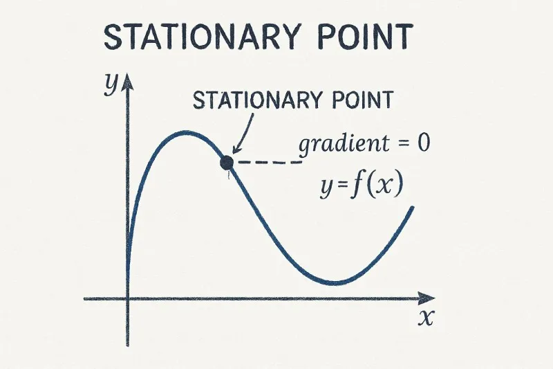 Stationary point: A sort of graph where it stops increasing or decreasing