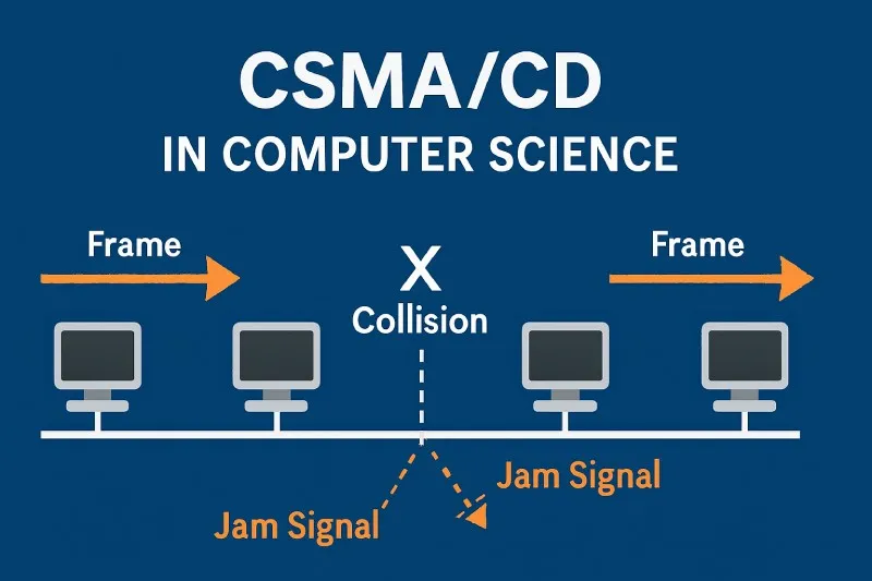 CSMA/CD manages network access, preventing collisions in shared Ethernet