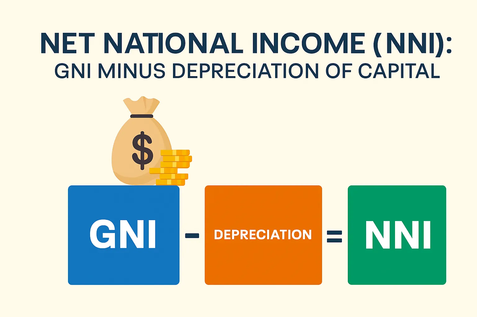 Net National Income (NNI): GNI minus depreciation of capital