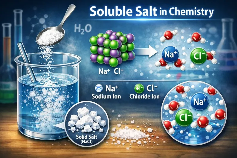 Soluble salt: Dissolves in water