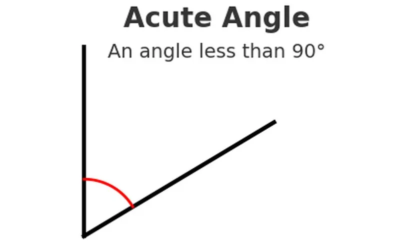 Acute Angle: An angle that is less than 90°