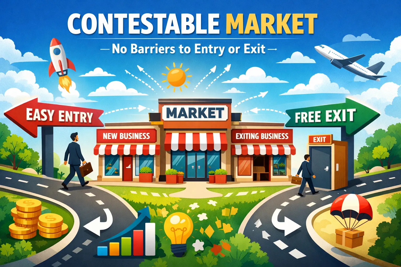 Contestable market: A market where there are no barriers to entry or exit.