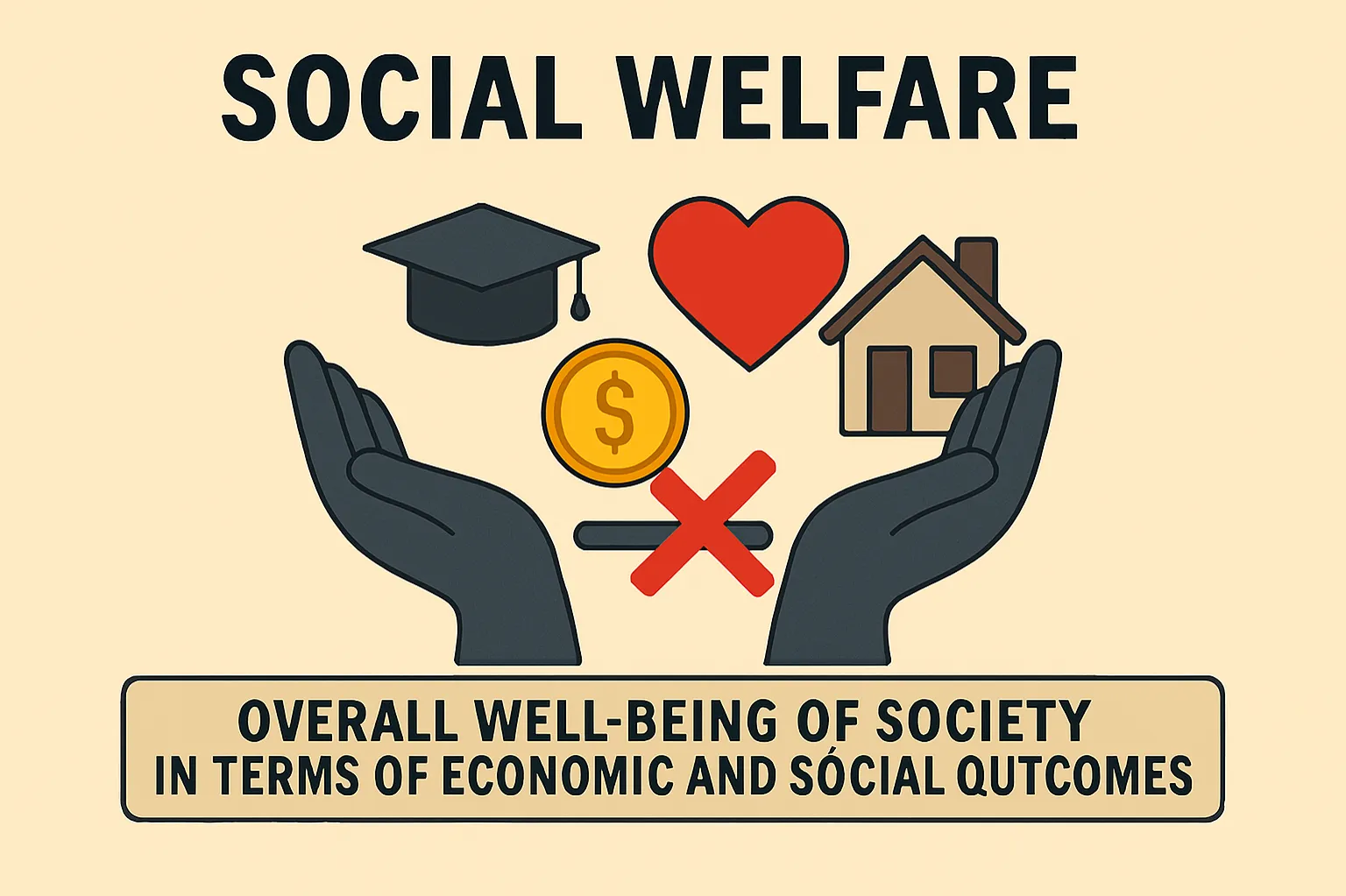 Social welfare: overall well-being of society in terms of economic and social outcomes
