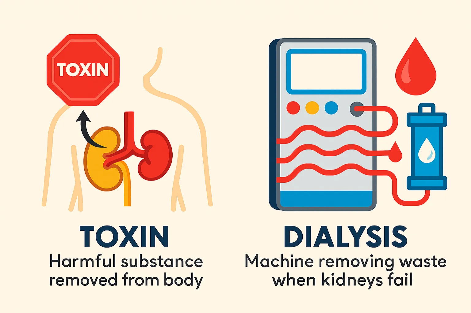 Toxin: Harmful substance removed from body