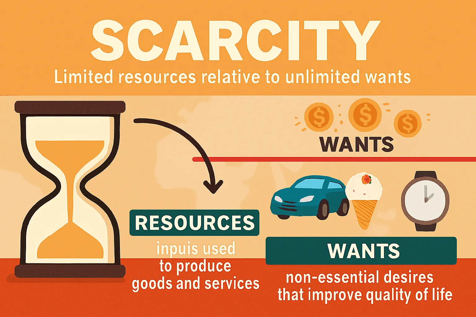 Resources: inputs used to produce goods and services