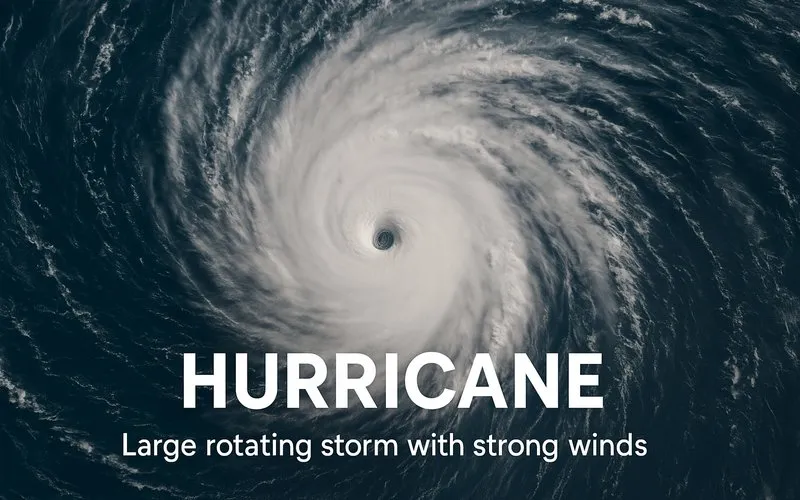 Hurricane: Large rotating storm with strong winds