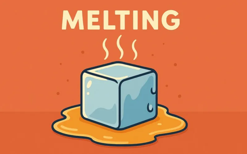 Melting: Change of state from solid to liquid