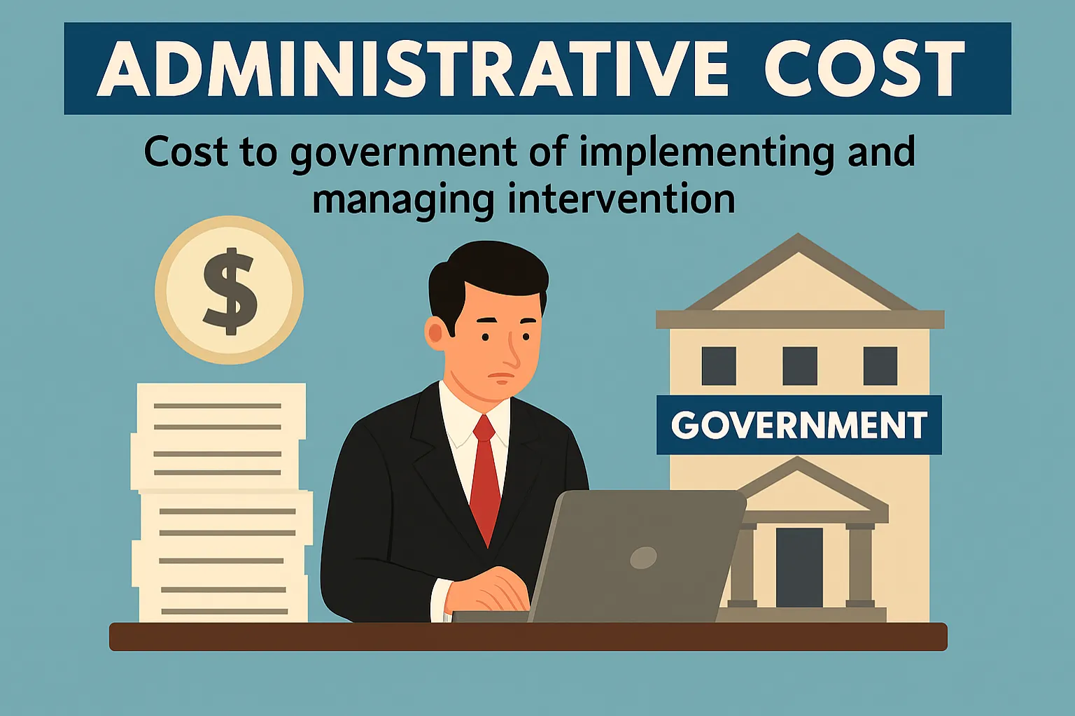 Administrative cost: cost to government of implementing and managing intervention