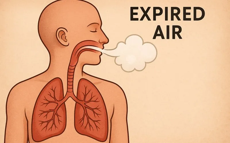 Expired air: Air that leaves the lungs after breathing out