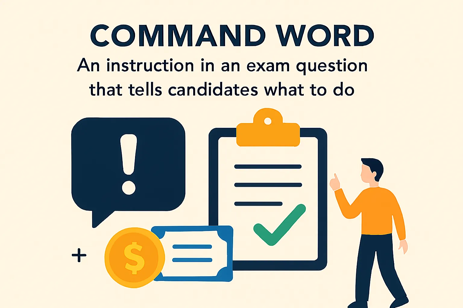 Command word: An instruction in an exam question that tells candidates what to do.