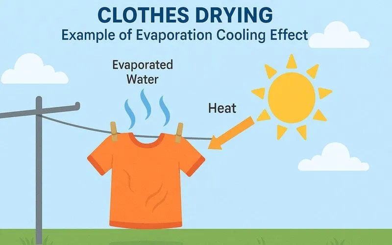 Clothes drying: Example of evaporation cooling effect