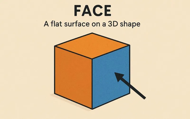 Face: A flat surface on a 3D shape