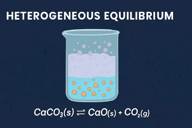 A heterogeneous equilibrium exists when substances in a reaction mixture are in different phases