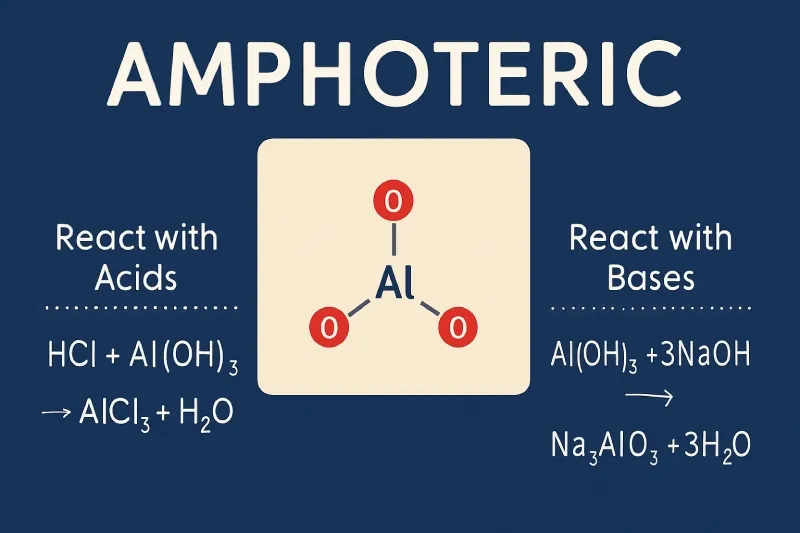 Amphoteric: Describing a substance that can react with both acids and bases