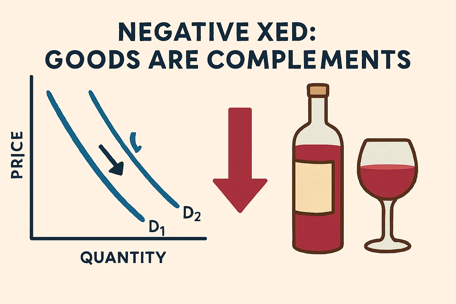 Negative XED: goods are complements