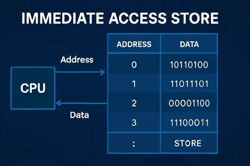 Immediate Access Store (IAS): Memory that the CPU can access directly