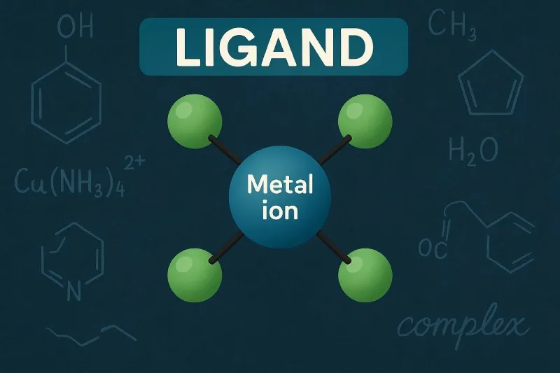 Ligand: Ligands are molecules or ions that bind to a central metal atom, forming coordination complexes