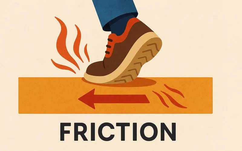 Friction: Force that opposes motion between surfaces in contact