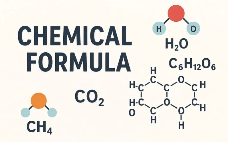 Chemical formula: Representation of a compound using element symbols and numbers