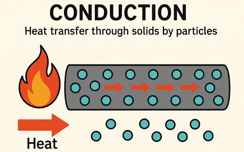 Conduction: Heat transfer through solids by particles