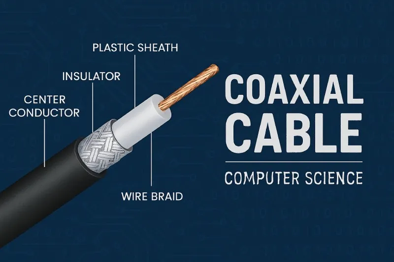 Coaxial Cable: A cable with a central conductor surrounded by insulation and a shield, used for high-frequency transmission