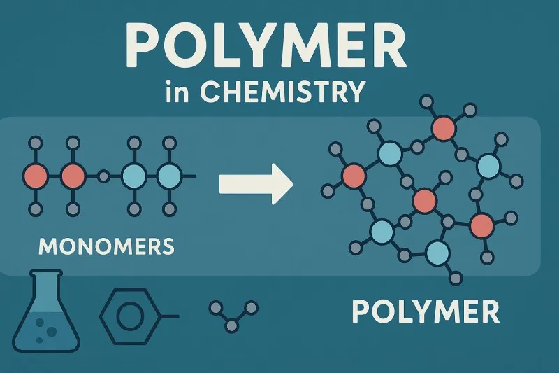 Polymer: A very large molecule made up of many repeating monomer units joined together by covalent bonds