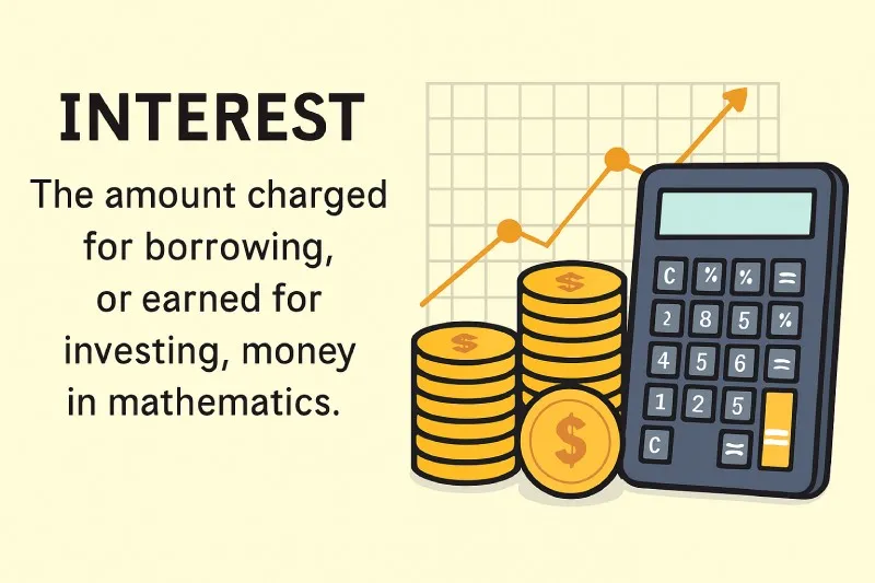 Interest: The amount charged for borrowing, or earned for investing, money