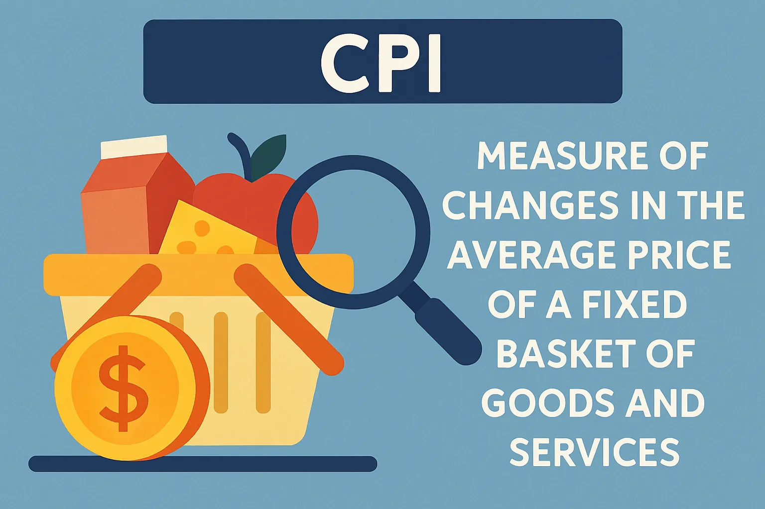 Consumer Price Index (CPI): measure of changes in the average price of a fixed basket of goods and services