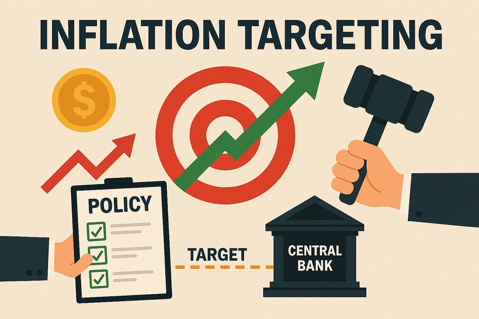 Inflation targeting: A monetary policy strategy aimed at keeping inflation within a specified range.