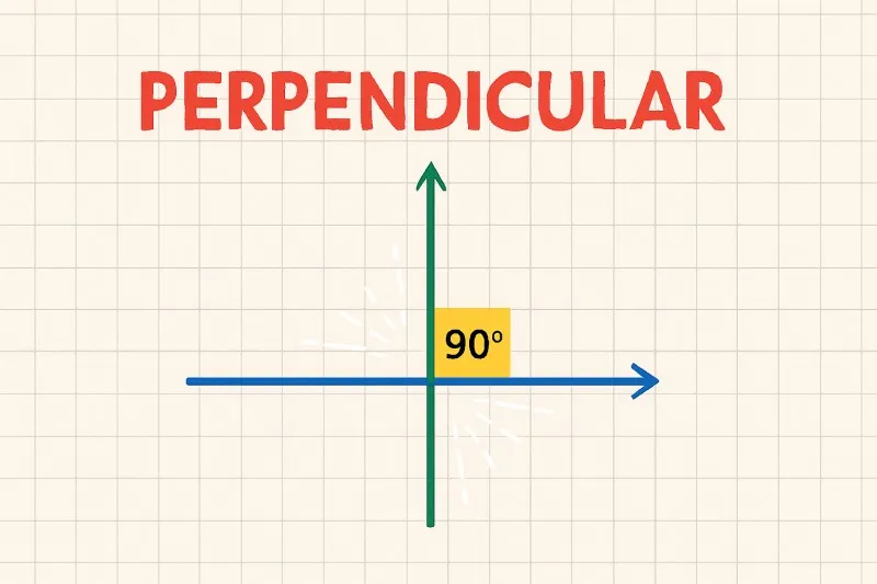 Perpendicular: At right angels to each other