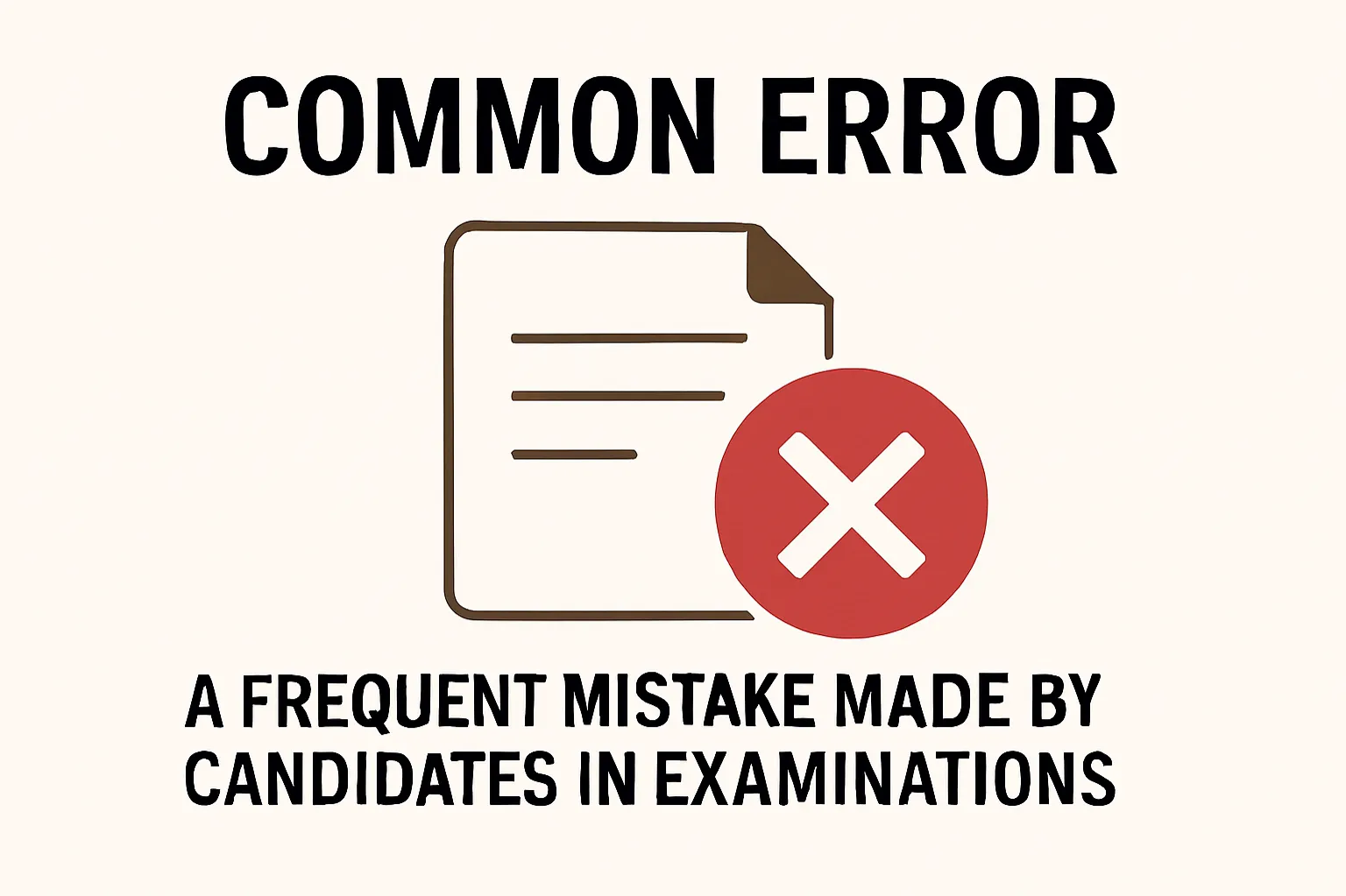 Common error: A frequent mistake made by candidates in examinations.