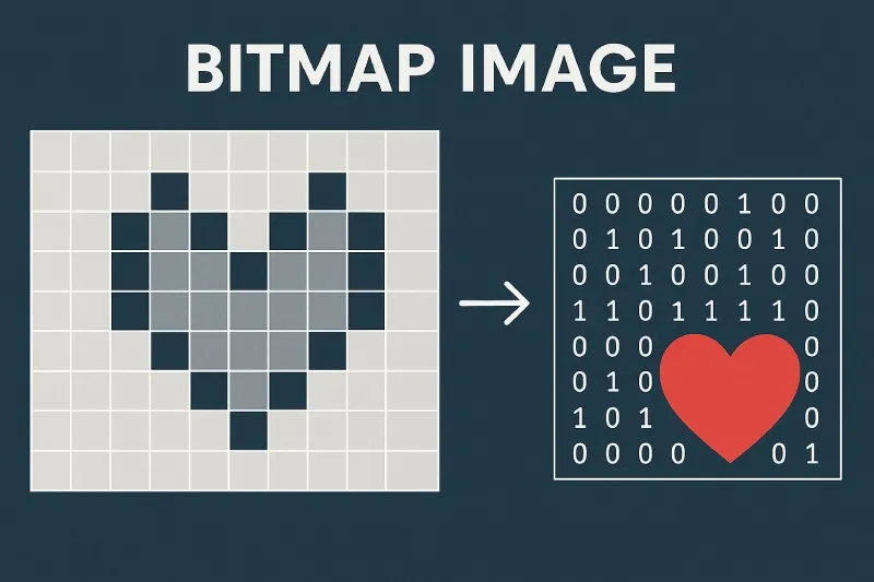 Bitmap Image: An image represented as a grid of pixels, each with a defined color