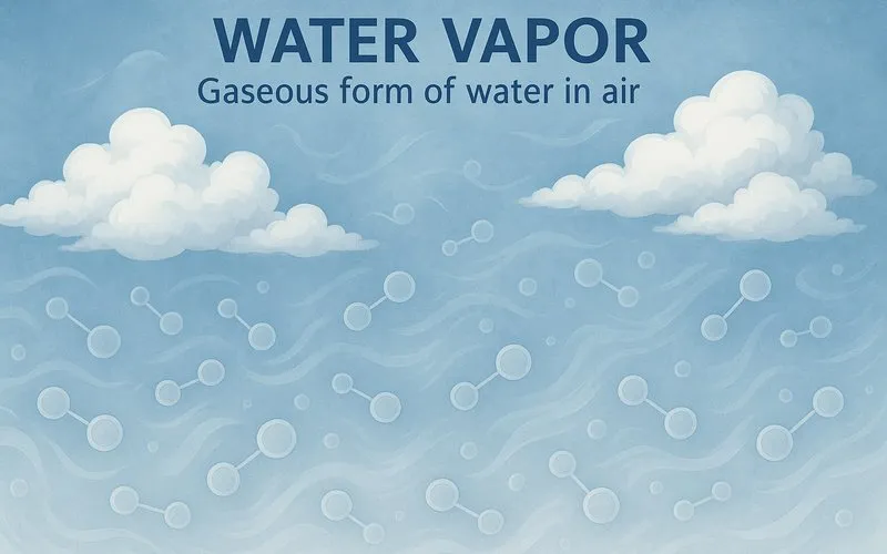 Water vapor: Gaseous form of water in air