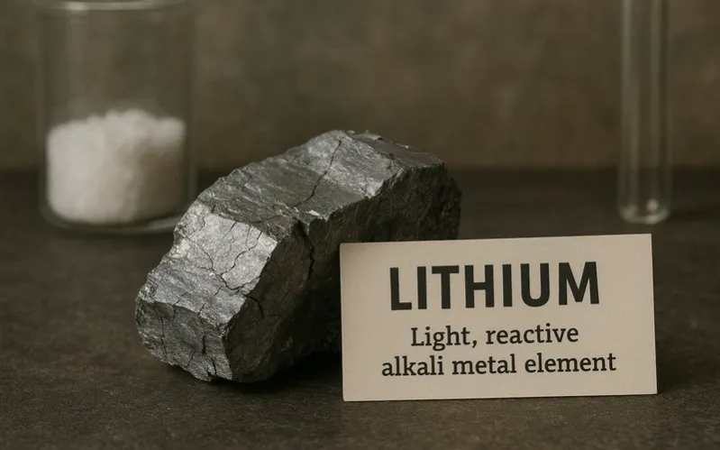 Lithium: Light, reactive alkali metal element