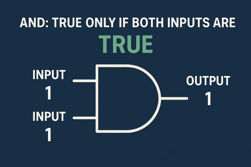 AND: TRUE only if both inputs are TRUE
