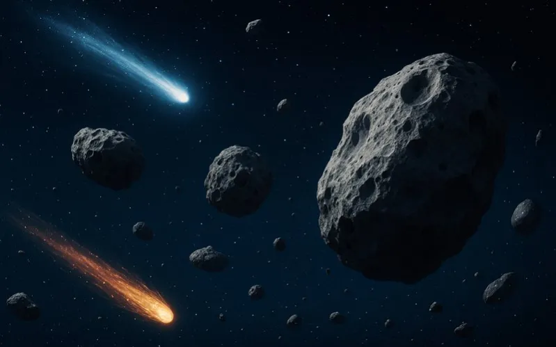 Rocks in space: Space objects like meteoroids, asteroids, comets
